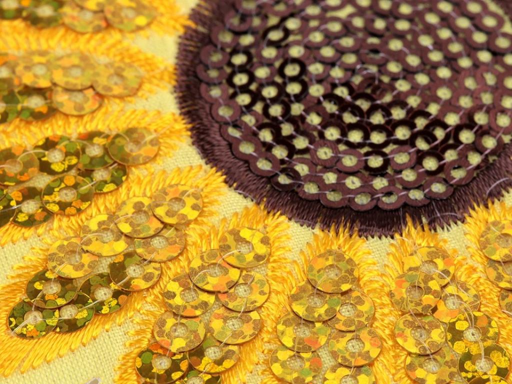 Preview: Bügelbild Applikation Sonnenblume XL